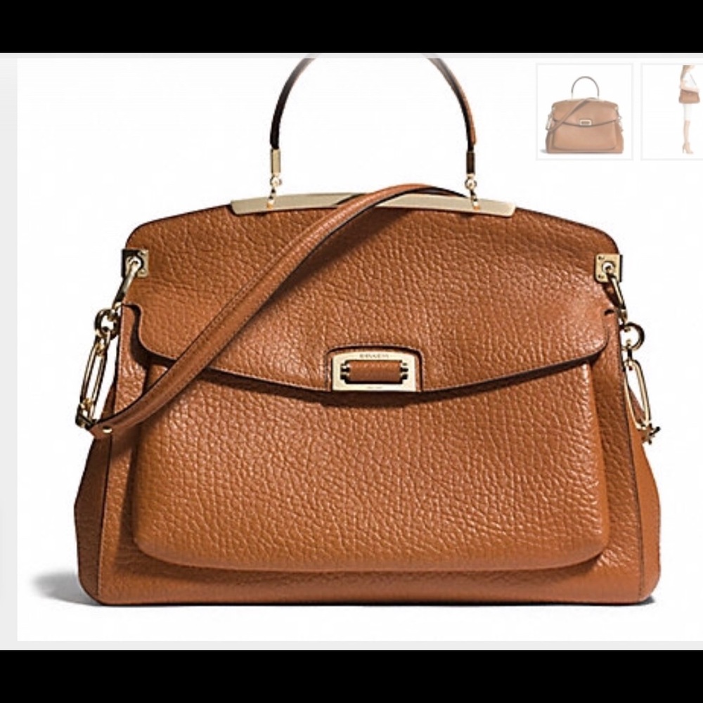 Coach MADISON PEBBLED PINNACLE FRAME TOP HANDLE-